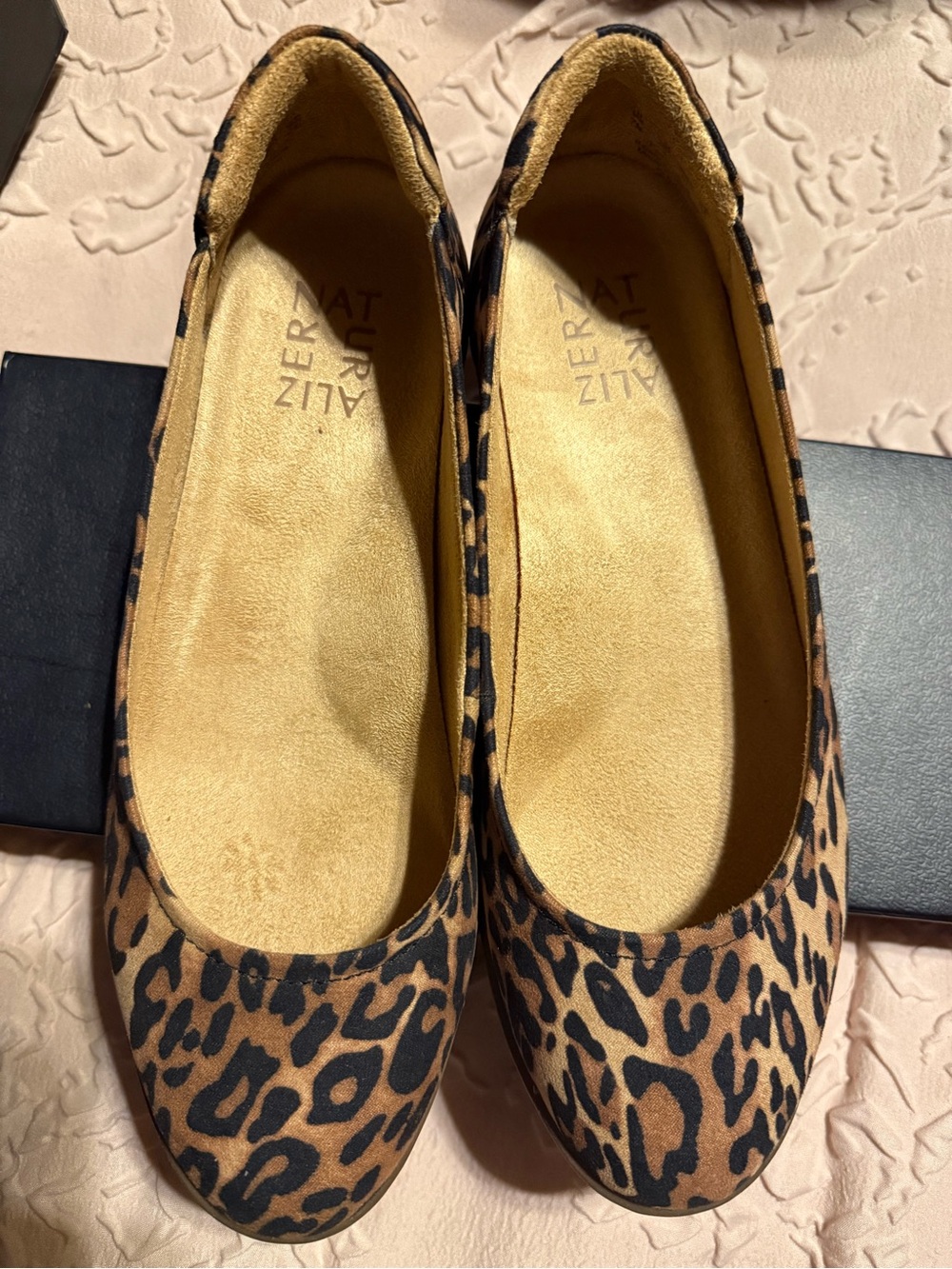 Naturalizer Leopard Print Ballet Flats - Tan/Black